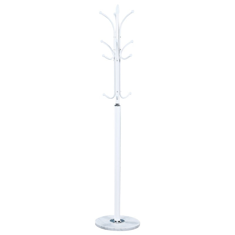 Perchero Metal Blanco Base Marmol Ø37x175cm