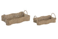 BANDEJA SET 2 SEAGRASS METAL 40X26X14 NATURAL
