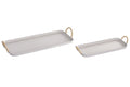 CENTRO MESA SET 2 METAL PE 43X16X6 ASAS CREMA