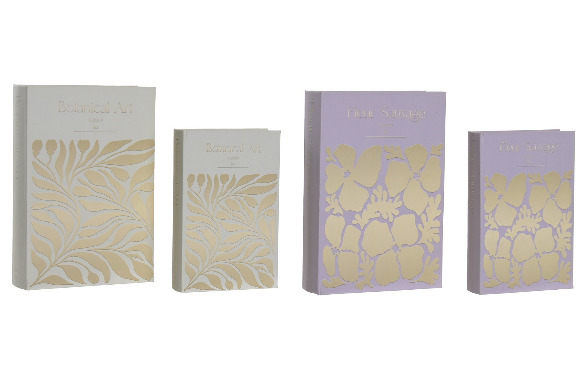CAJA LIBRO SET 2 PU MDF 21X7X30 BOTANICO 2 SURT.