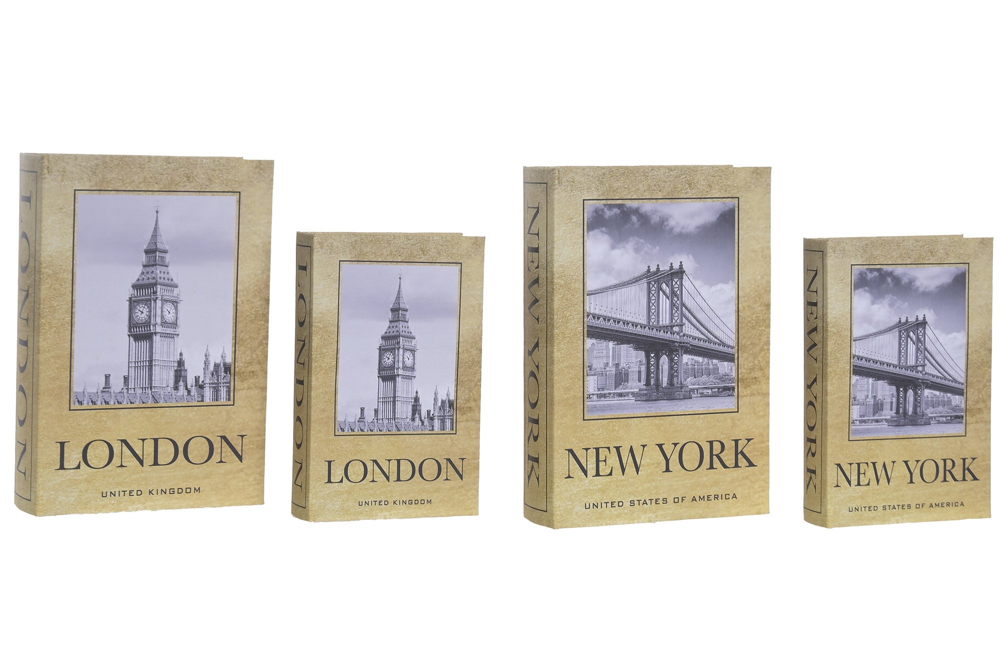 CAJA LIBRO SET 2 PU MDF 21X7X30 CIUDAD 2 SURT.