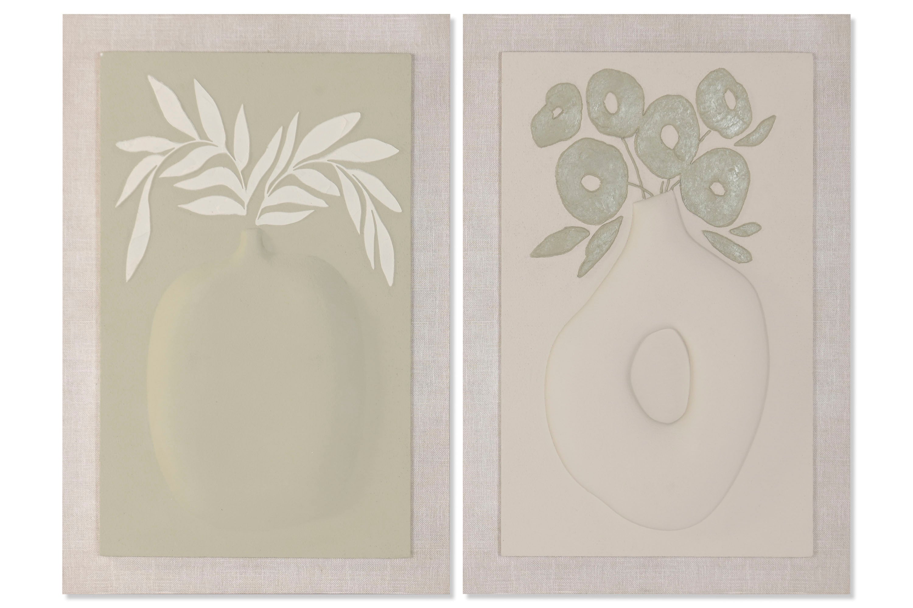 CUADRO LIENZO MDF 80X10X120 JARRON 3D 2 SURT.