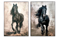 CUADRO LIENZO VELVET 103X4,5X143,5 CABALLO 2 SURT.