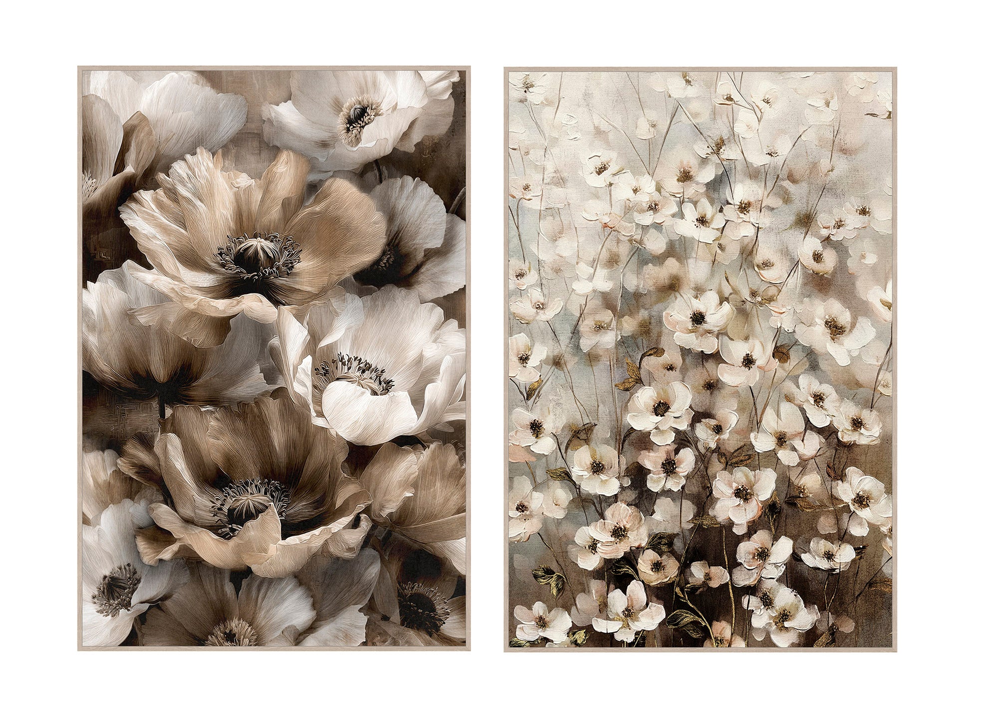 CUADRO LIENZO VELVET 83X4,5X123 FLORES 2 SURT.