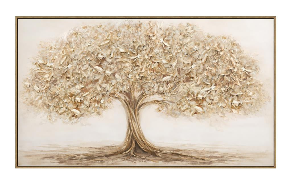 CUADRO LIENZO PS 120X3,7X70 ARBOL PINTADO MANO