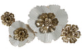 DECORACION PARED METAL 93X8,3X54 FLORES DORADO