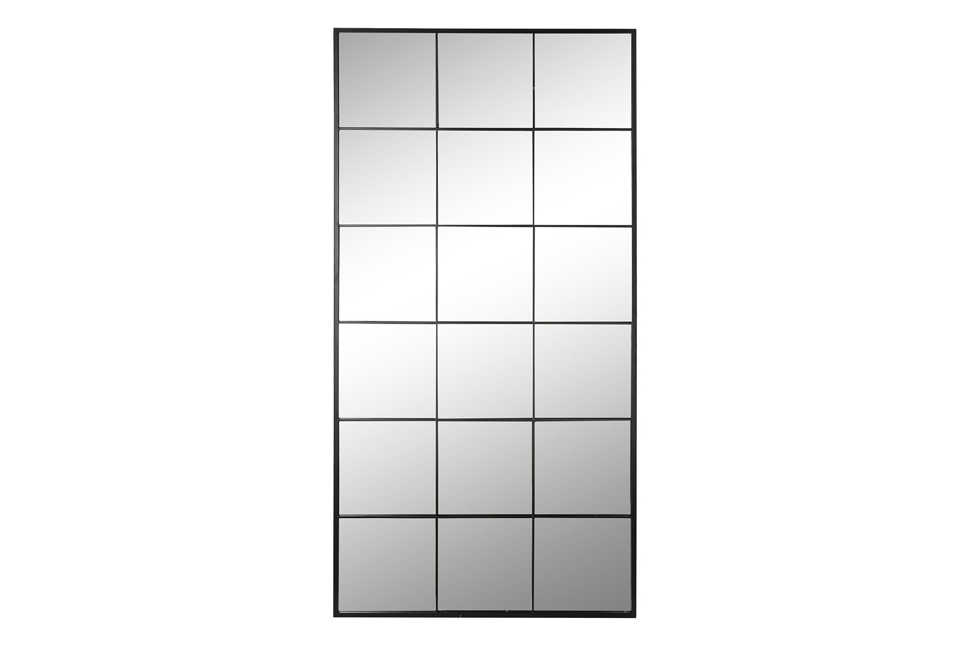 ESPEJO HIERRO CRISTAL 90X2X180 VENTANA NEGRO