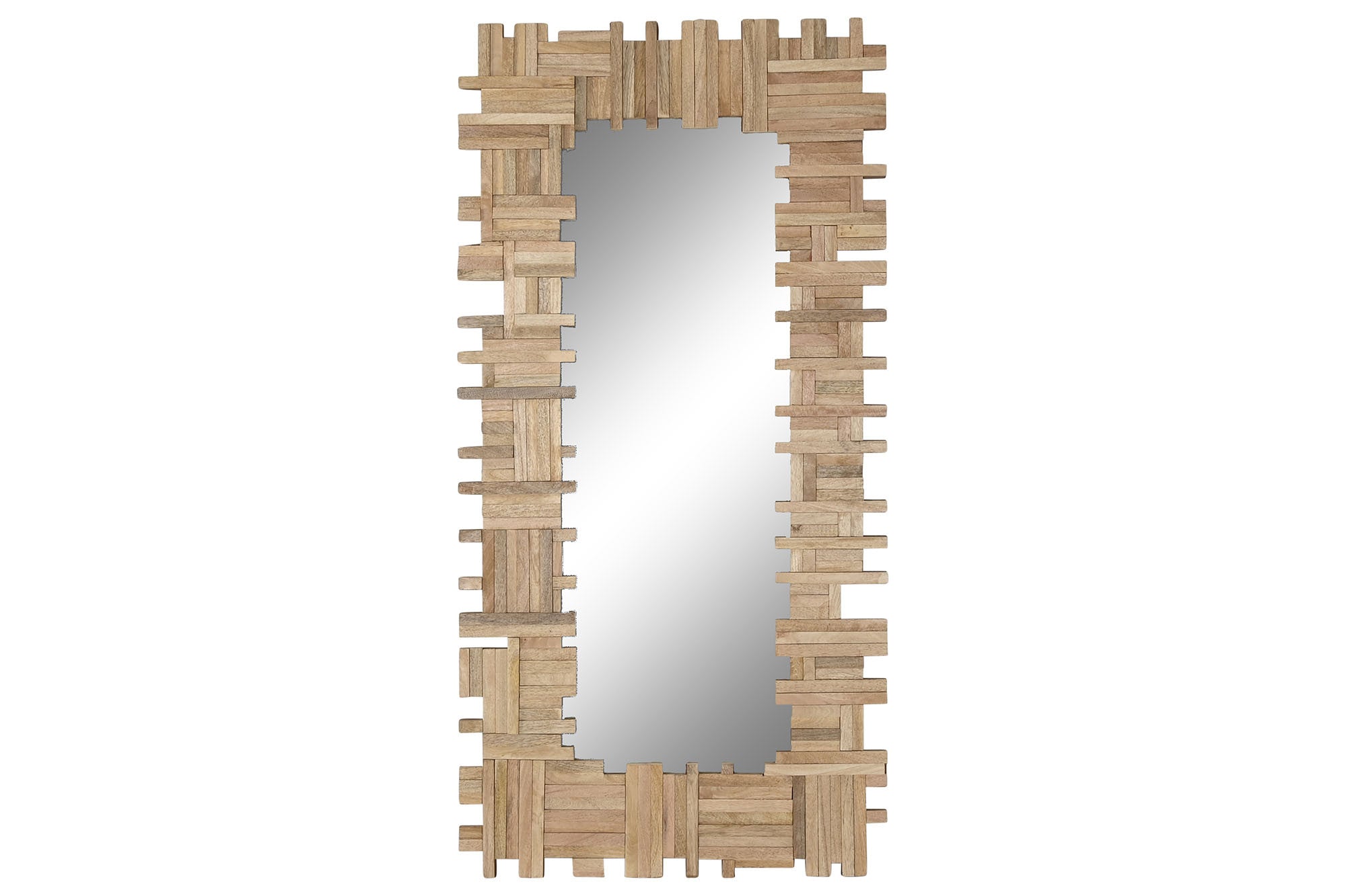 ESPEJO MANGO CRISTAL 91X3X183 TRONCOS 3D NATURAL