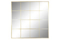 ESPEJO HIERRO CRISTAL 122X2,5X122 VENTANA DORADO