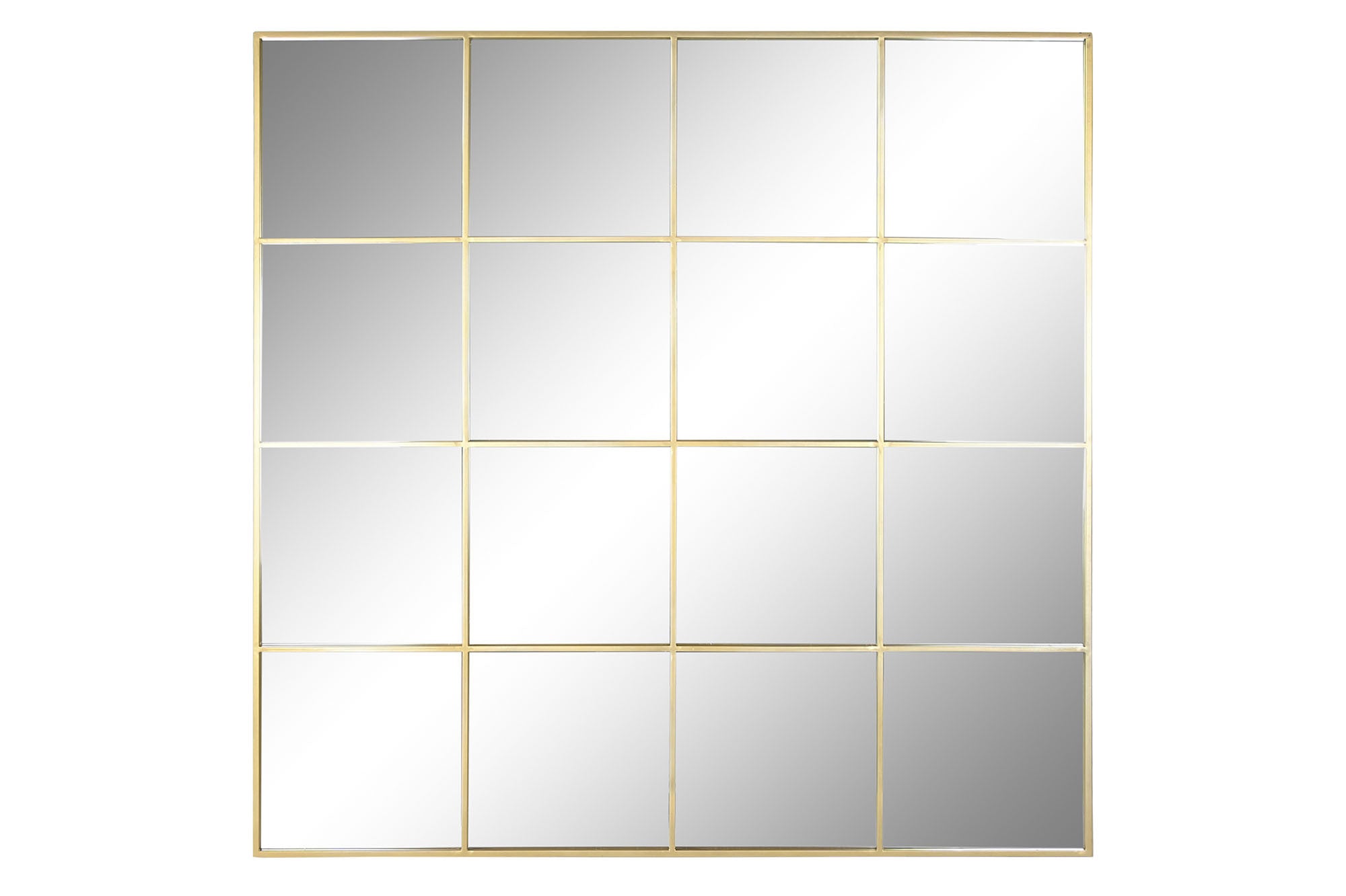 ESPEJO HIERRO CRISTAL 122X2,5X122 VENTANA DORADO