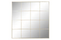 ESPEJO HIERRO CRISTAL 122X2X122 VENTANA BEIGE