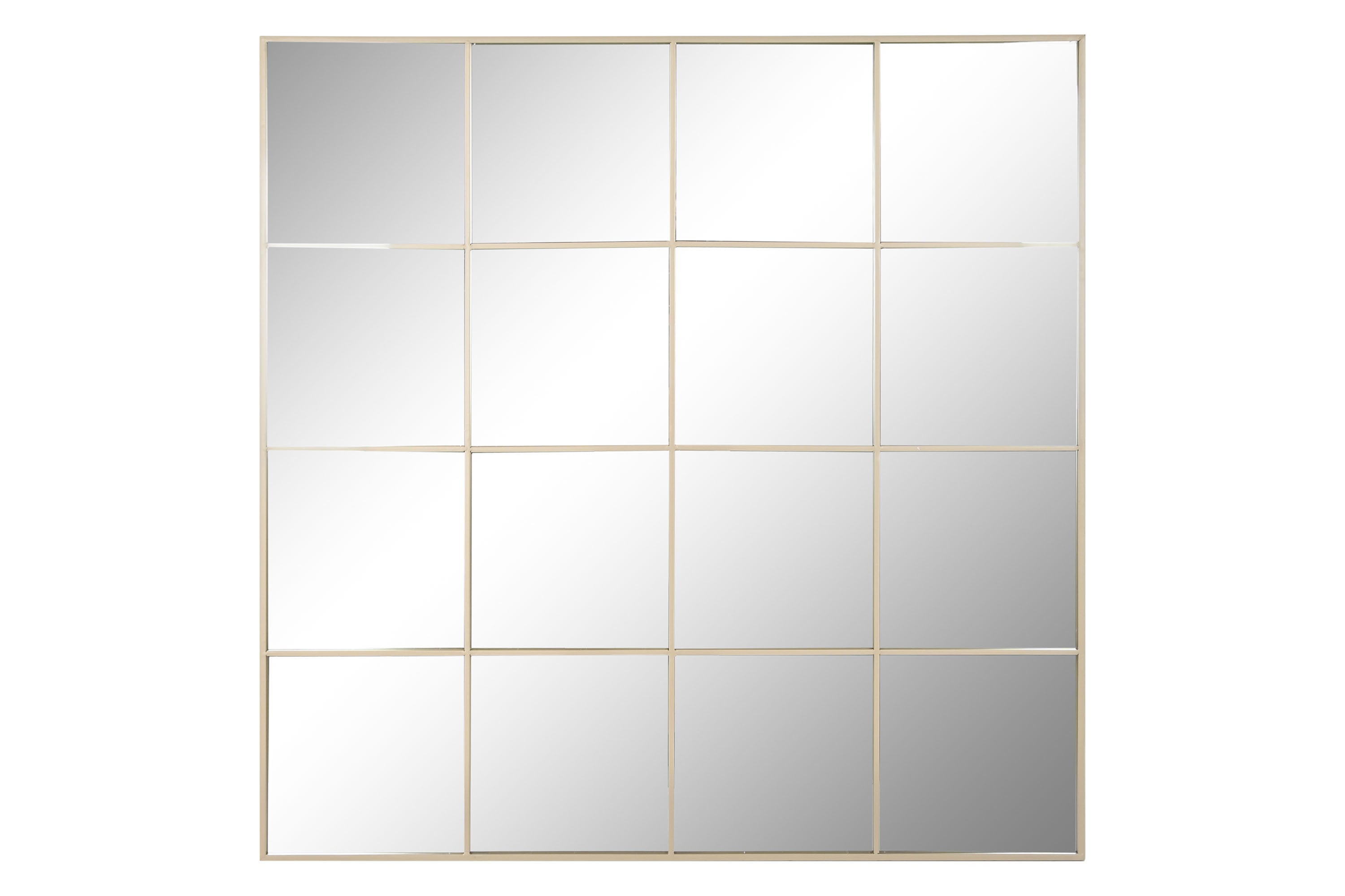 ESPEJO HIERRO CRISTAL 122X2X122 VENTANA BEIGE