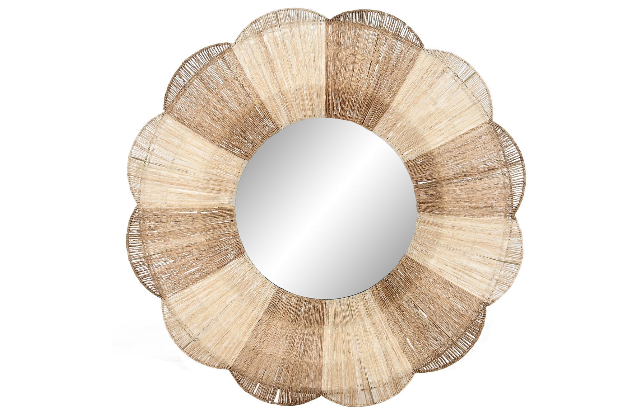ESPEJO RATAN METAL 87X8X87 NATURAL