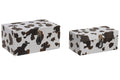 CAJA SET 2 MADERA POLIESTER 30X18X14 BLANCO