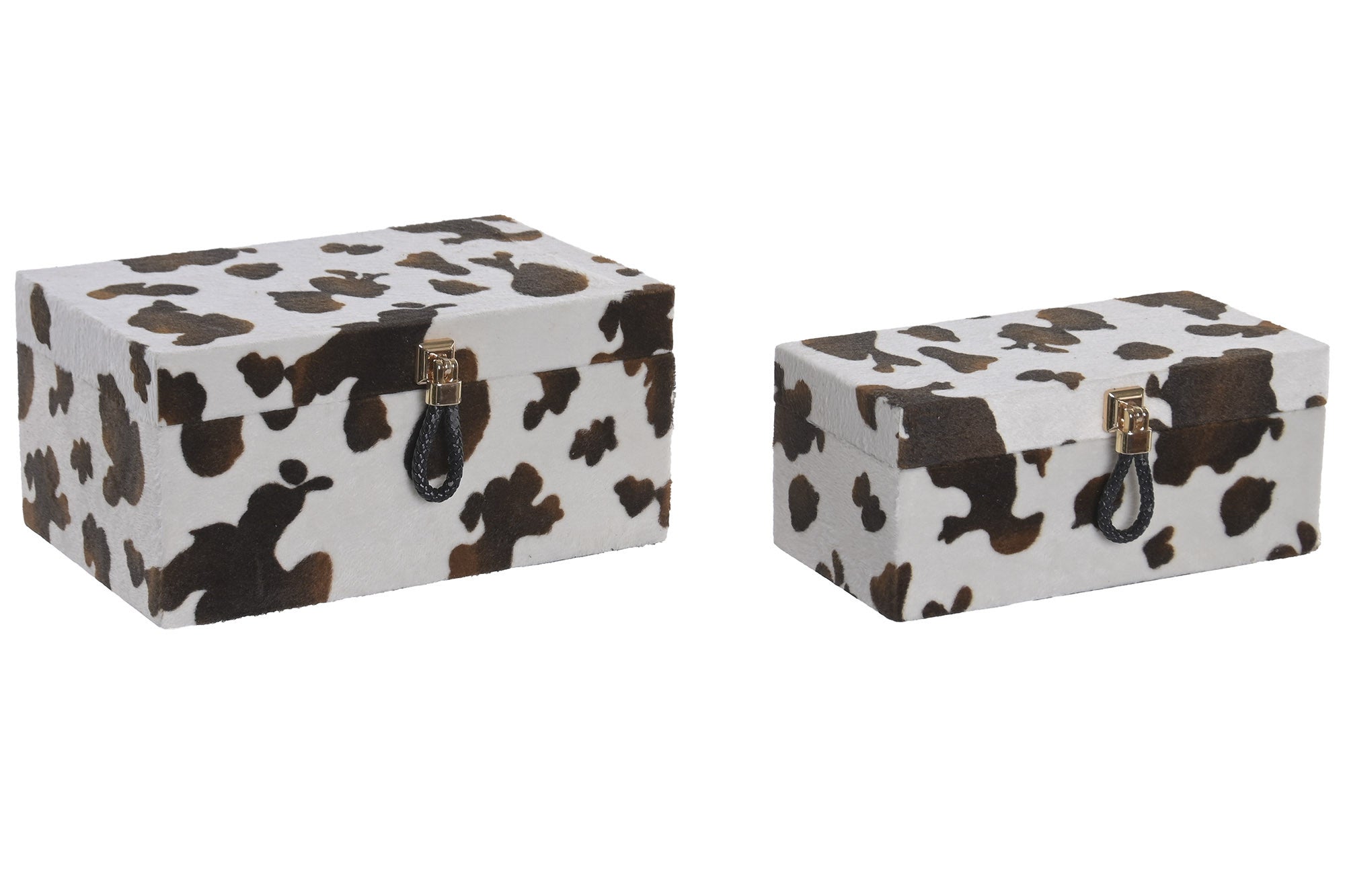 CAJA SET 2 MADERA POLIESTER 30X18X14 BLANCO
