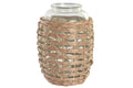 JARRON CRISTAL MIMBRE 22X22X28 NATURAL VERDE