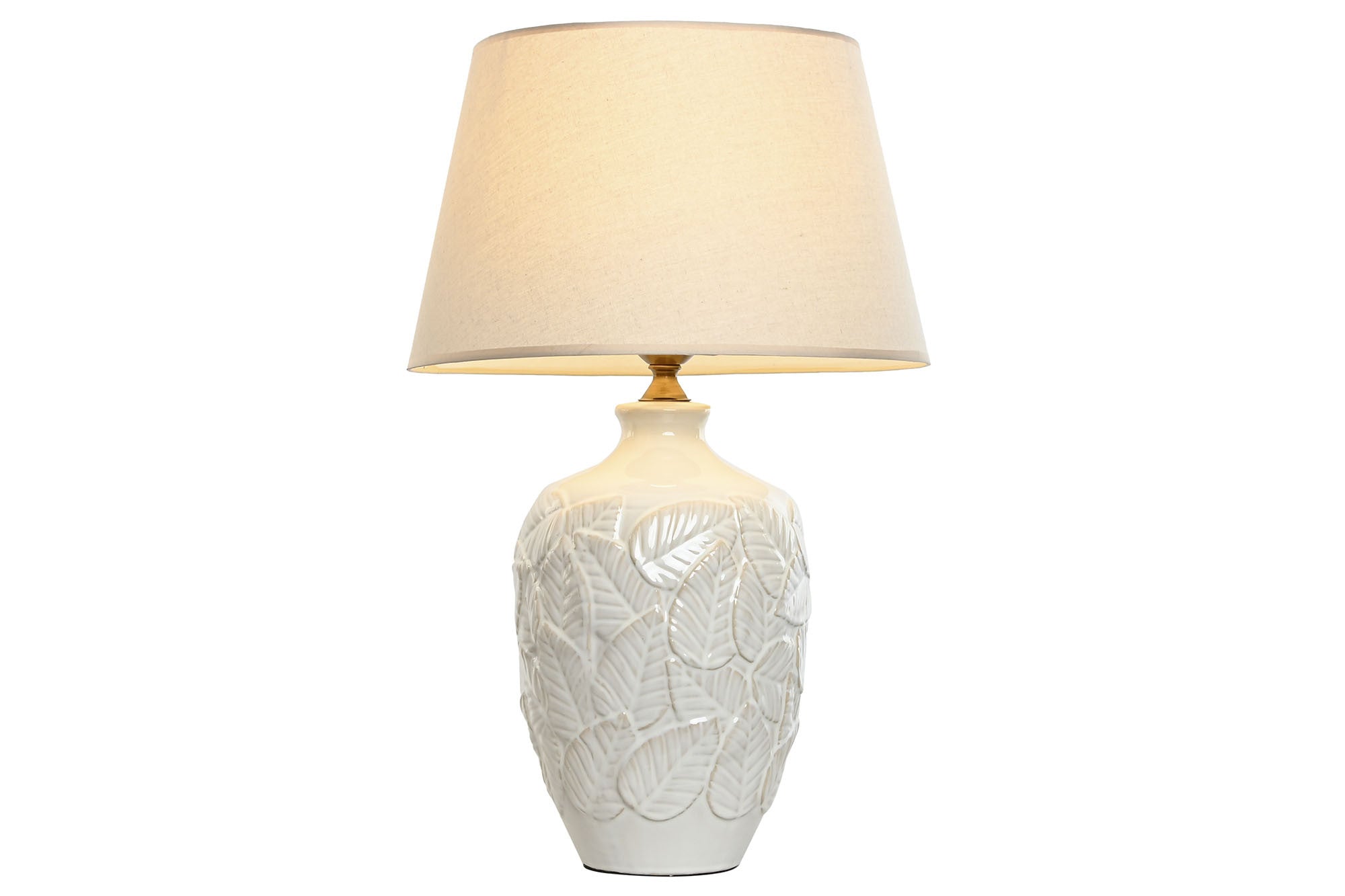 LAMPARA SOBREMESA PORCELANA ALGODON 40X40X64 HOJAS
