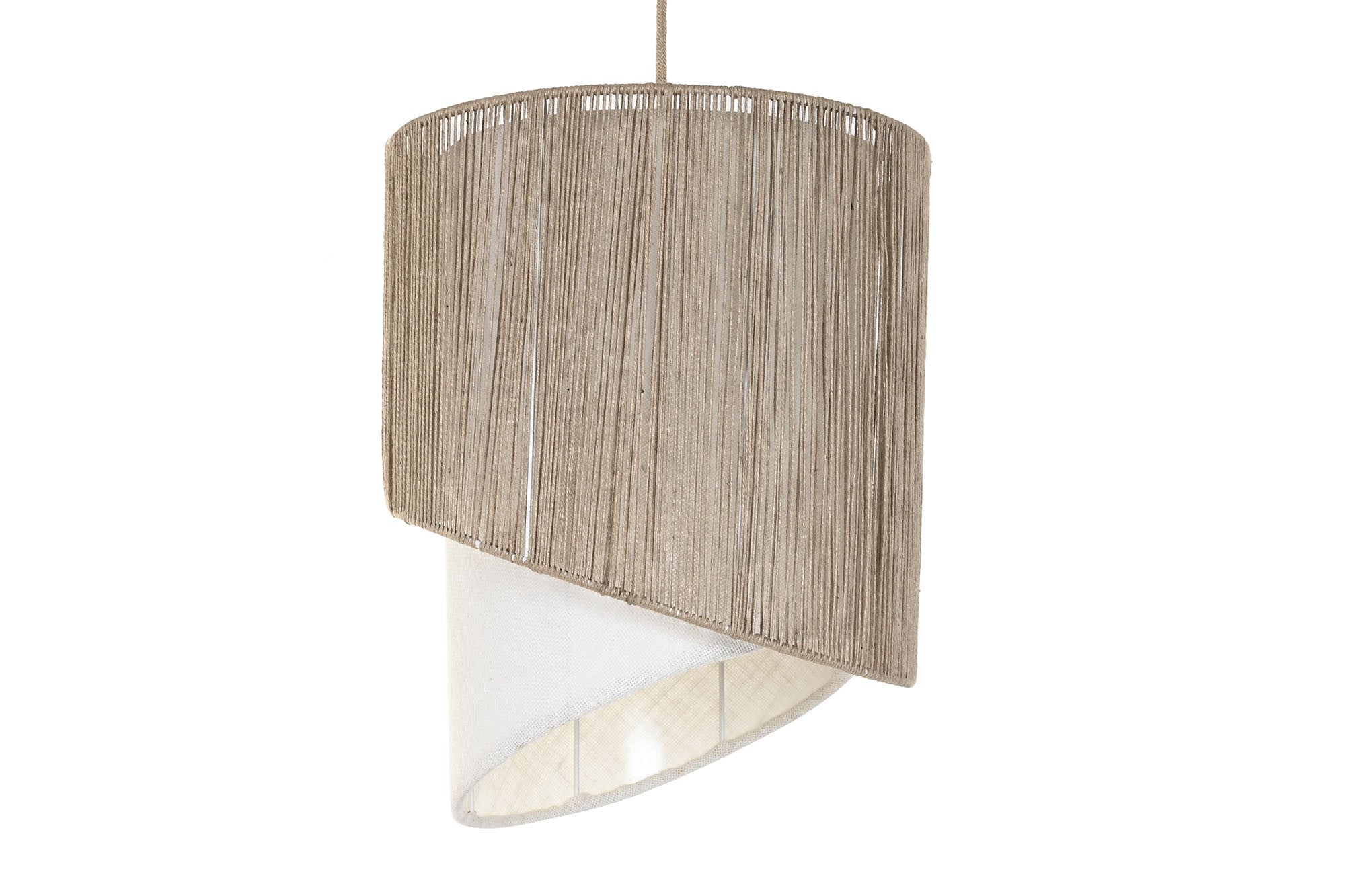 LAMPARA TECHO YUTE METAL 40X40X51 NATURAL MARRON