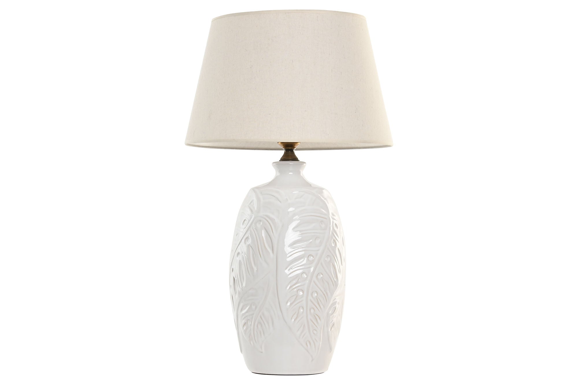 LAMPARA SOBREMESA PORCELANA LINO 40X40X70 HOJA