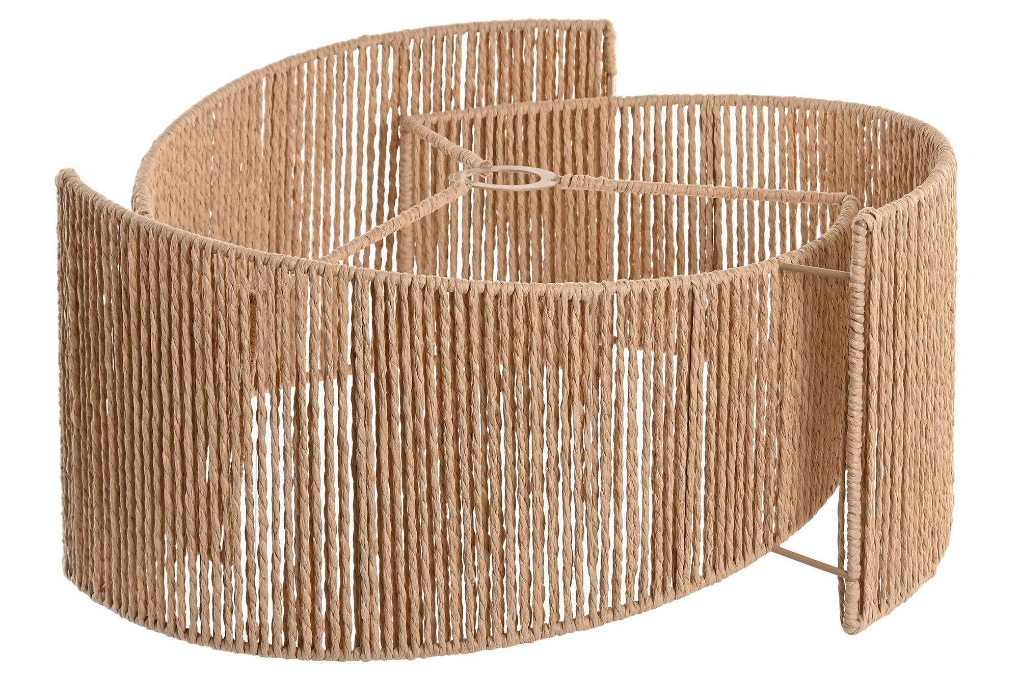 PANTALLA FIBRA METAL 48X45X22 NATURAL MARRON