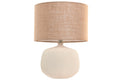 LAMPARA SOBREMESA GRES YUTE 38X38X51 NATURAL CREMA