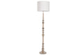 LAMPARA PIE MANGO LINO 38X38X175 NATURAL MARRON