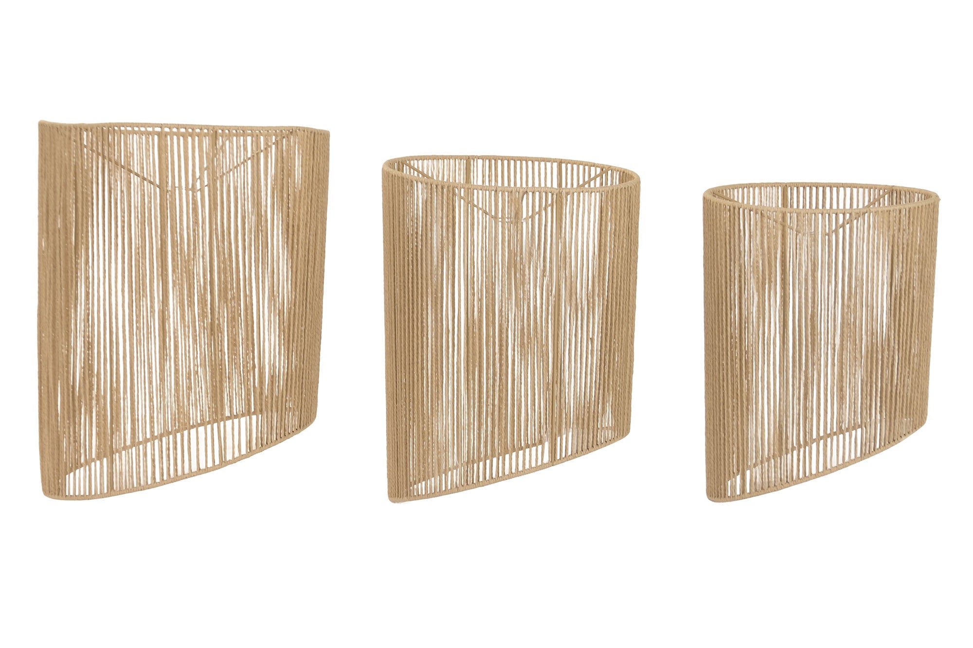 PANTALLA SET 3 FIBRA TRENZADA METAL 50X50X65