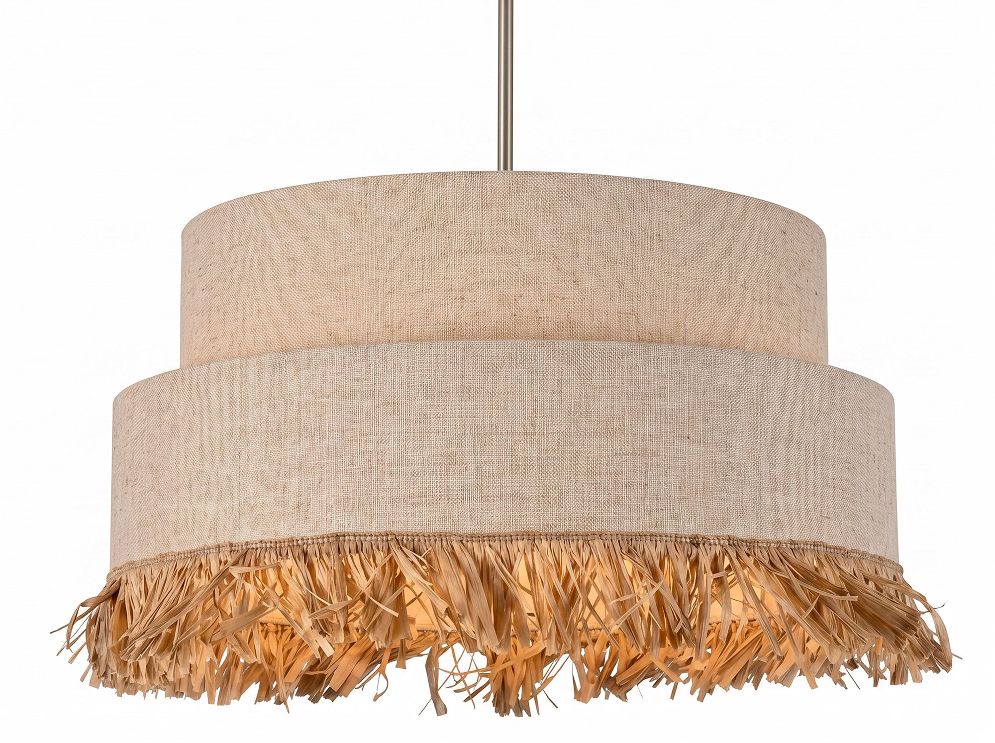 LAMPARA TECHO POLIESTER YUTE 50X50X150 BEIGE