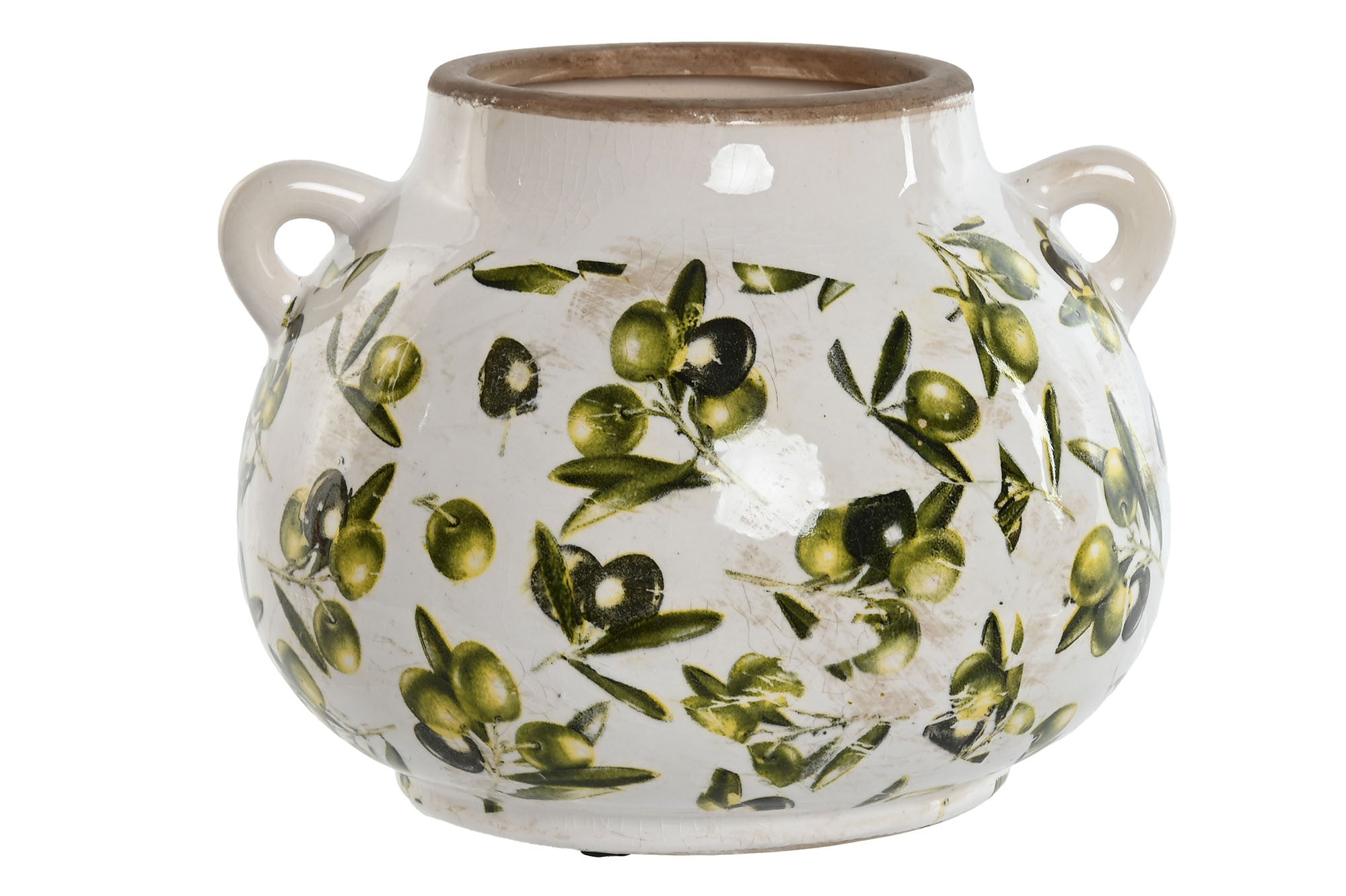 JARRON GRES 21X20X16 OLIVO VERDE