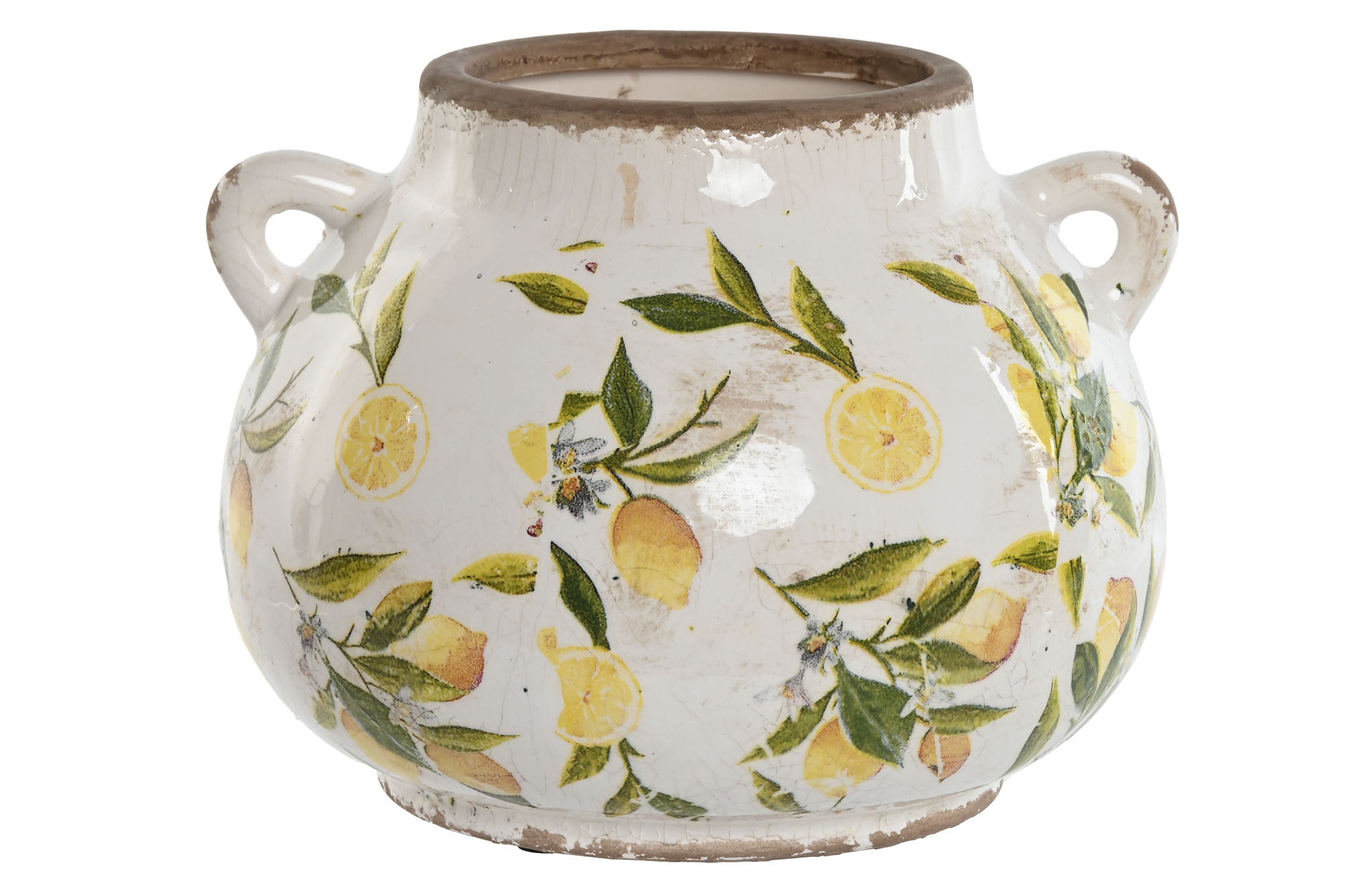 JARRON GRES 21X20X16 LIMONES AMARILLO