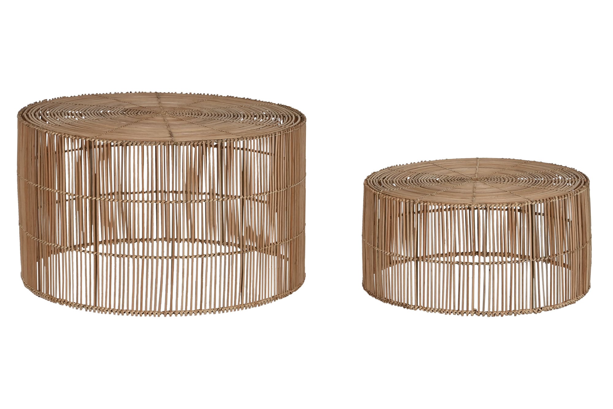 MESA CENTRO SET 2 RATAN 70X70X40 NATURAL