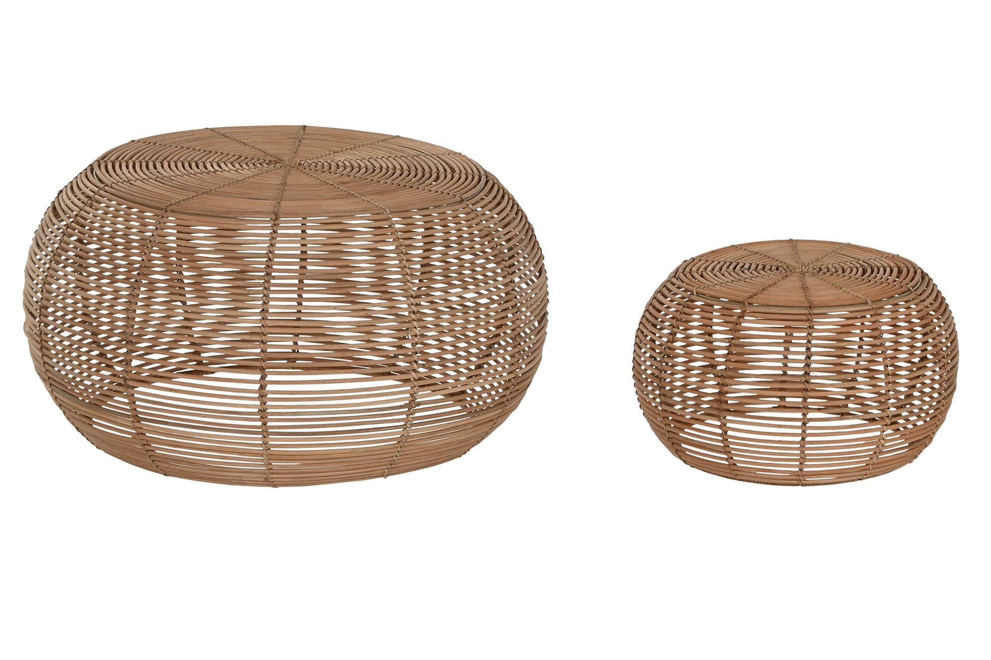MESA CENTRO SET 2 RATAN 60X60X30 NATURAL