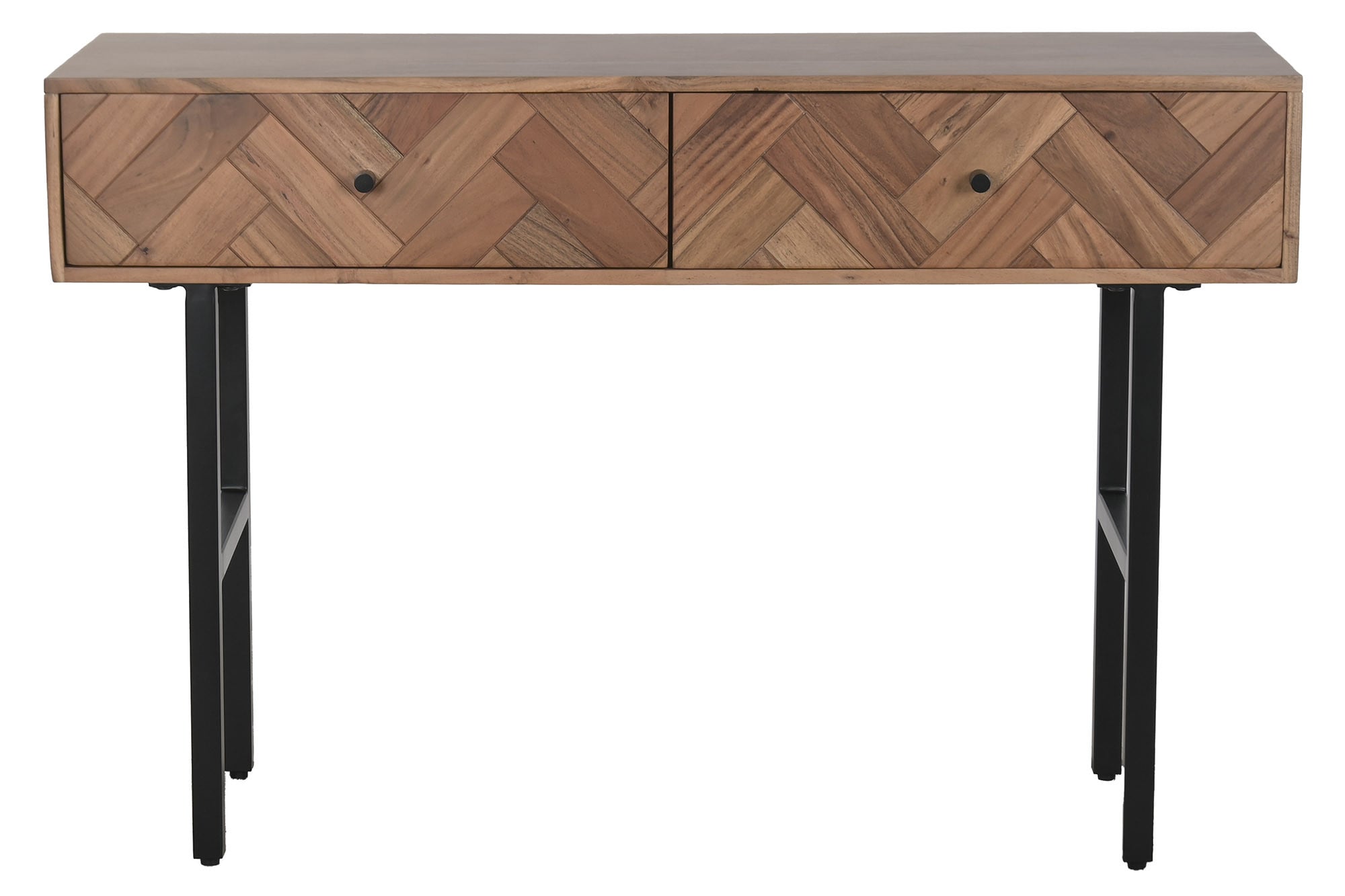CONSOLA ACACIA METAL 120X40X78 MARRON