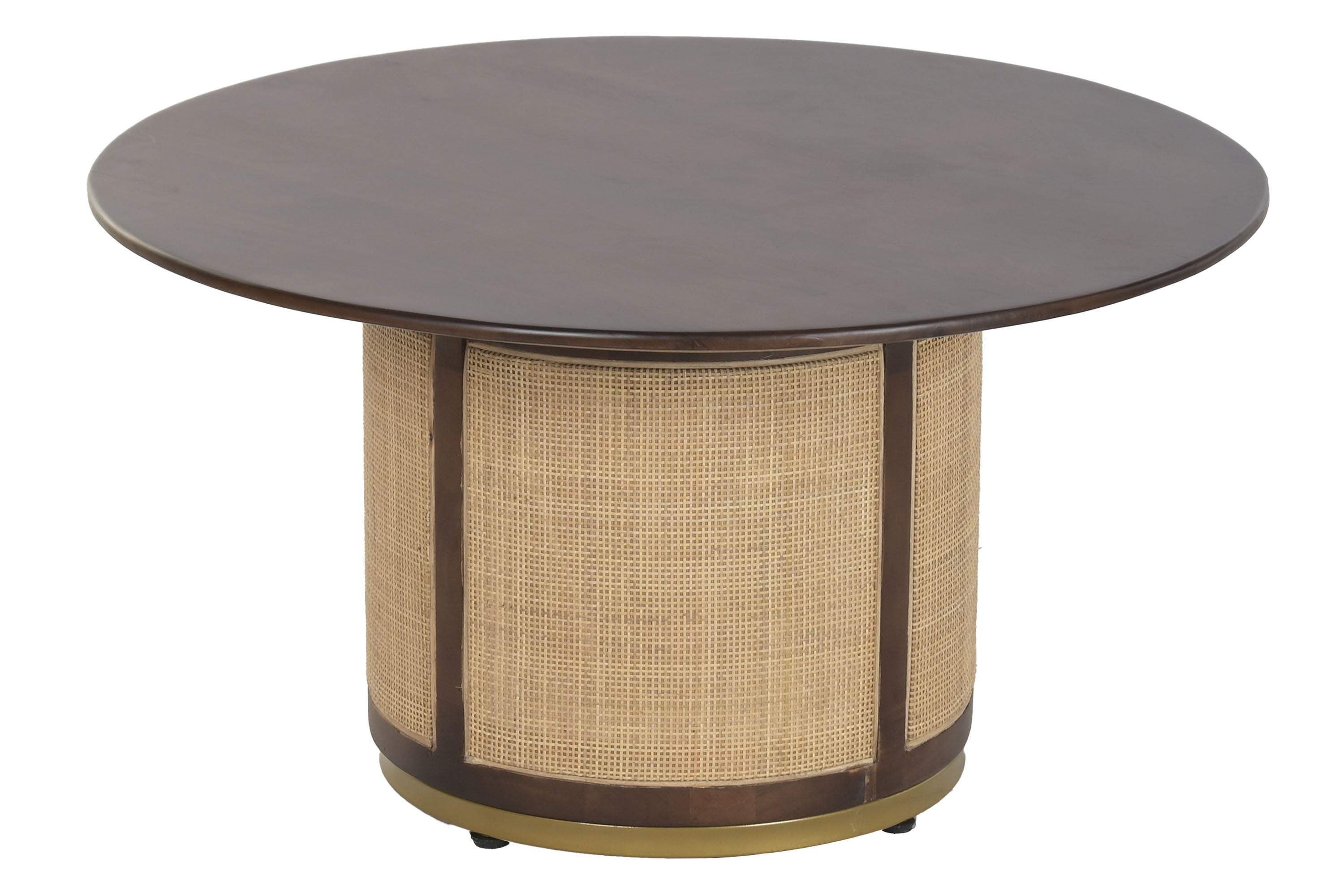 MESA CENTRO MANGO FIBRA 85X85X47 MARRON OSCURO