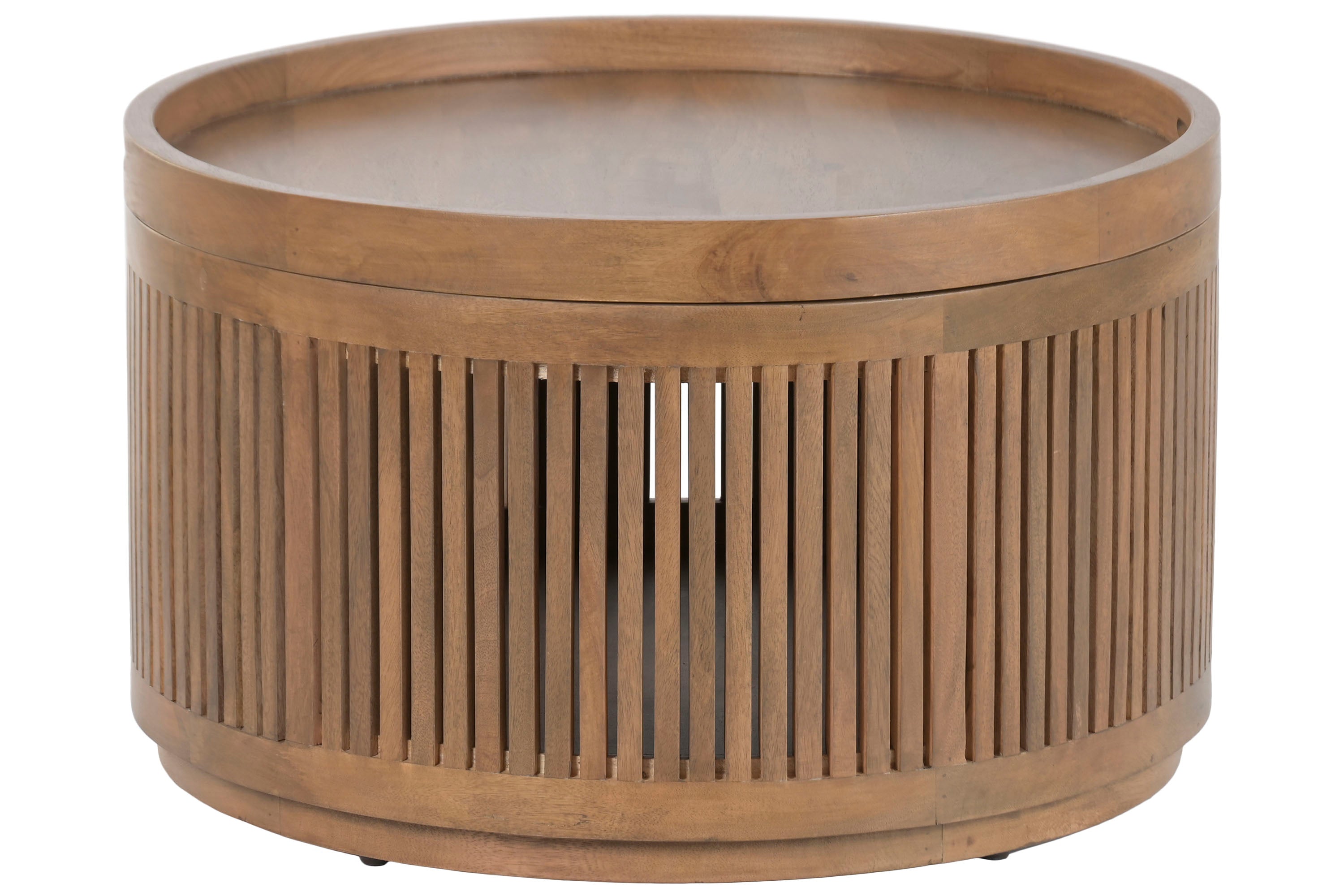 MESA CENTRO MANGO 76X76X46 BANDEJA MARRON
