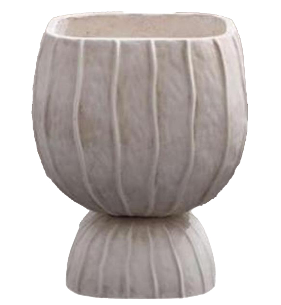 MACETERO FIBRA ARCILLA 35X35X45 DESGASTADO CRUDO