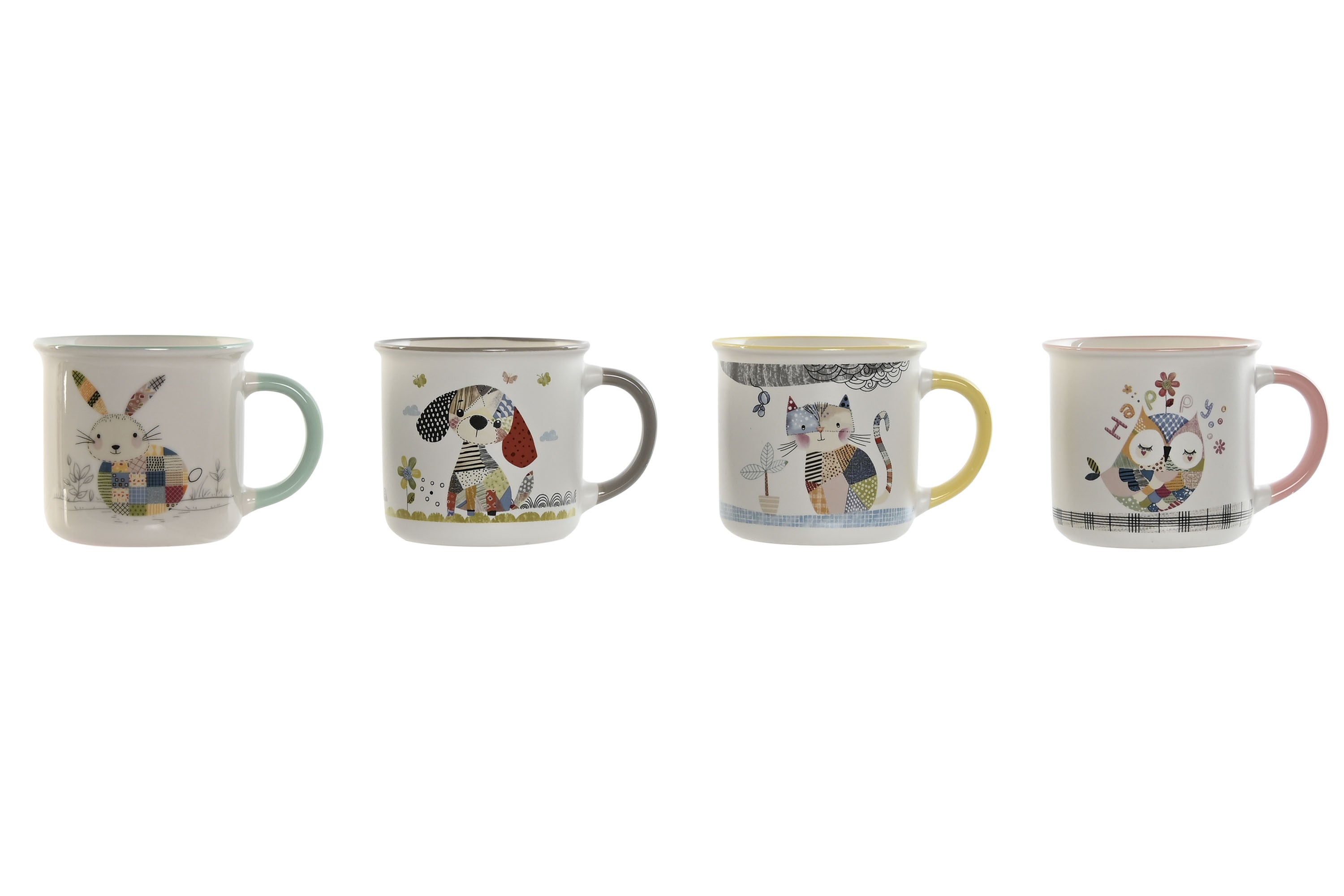 MUG PORCELANA 12,5X9,5X9 360ML, ANIMALES 4 SURT.